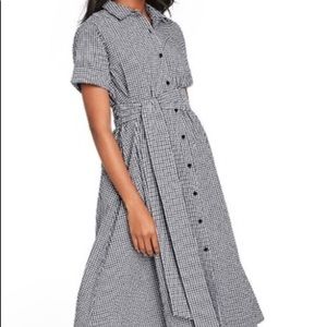 Lisa Marie Fernandez TARGET DRESS size 1x Black and white check shirt dress